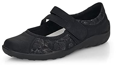 Remonte Femme Chaussures Basses R3510, Dame Mocassin,Chaussons,Semelle intérieure Amovible,Chaussures à Enfiler,Slip-on,Schwarz,41 EU / 7.5 UK