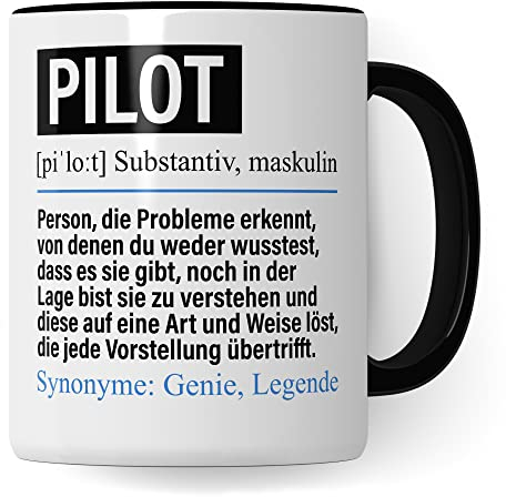 Tasse Pilot lustig, Pilot Geschenk Beruf, Spruch Kaffeebecher Piloten Geschenkidee, Beruf Flugzeugpilot Kaffee-Tasse Teetasse Becher