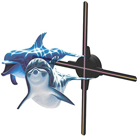 TOPS 3D Hologram Fan, 20.5inch Holographic Advertising Display with WiFi, Bluetooth, APP, Hologram Display Fan with High Resolution 576 LED Beads, 3D Animation Video Projector Display