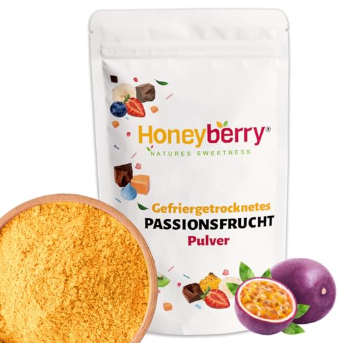 Gefriergetrocknetes Passionsfrucht Pulver 100g - Gefriergetrocknete Früchtpulver - Pulver mit Passionsfrucht Geschmack für Backen, Smoothies & Joghurt - Maracuja Pulver mit Natürlichem Aroma