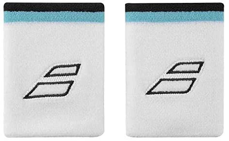 Babolat Wristband 2er Pack Weiß/Blau für Tennisspieler, Sportbegeisterte, Aktive Menschen, Männer