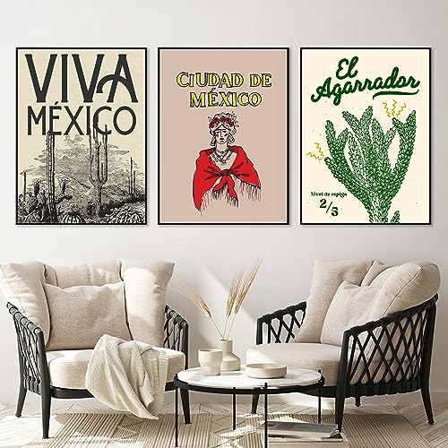 FEOFTIE Mexikanische Wandkunst, mexikanische Bilder, Sukkulenten, Wanddekoration, botanische Gemälde, mexikanische Kultur, Wandkunst, mexikanische Kunst, Wanddekoration, Kaktus, Wandkunst, moderne