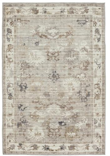 RugVista Olina Oriental Teppich, 200 x 300 cm, Beige | Vintage, Rechteckig, Mittlerer Stapel, Maschinenwäsche, Oeko-Tex 100, Wohnzimmer, Schlafzimmer