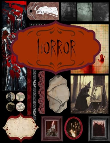 Horror for Junk Journal and Scrapbooking: | Horror Collection: +370 elements | One-Sided Decorative Paper | Perfect for Card Making, Collage, Paper Crafting |