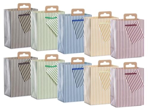 Laro Premium-Line Kleine Geschenktaschen Geschenktüten 10-100 Stk Mini Streifen, Anzahl:20, Muster Tüten:Mini Streifen