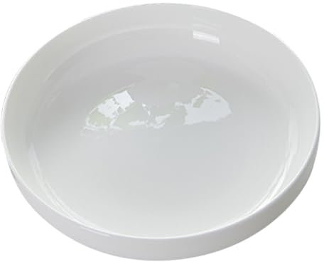 PRETYZOOM Piatti Da Tavola Rotondi in Porcellana Ossea Bianca Profondi Da Multifunzionali e Resistenti Per Microonde Per Servire Snack Frutta e Piatti Principali