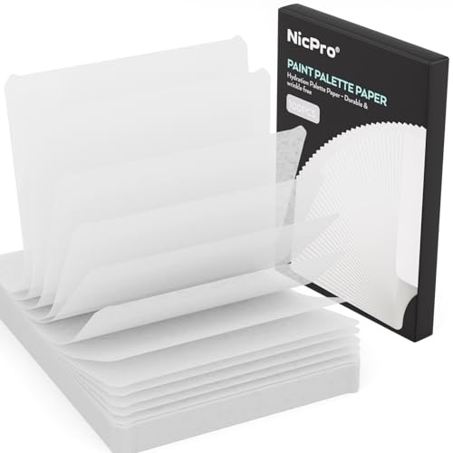 Nicpro 100 Fogli di carta per tavolozza bagnata di ricarica, progettati esclusivamente per la tavolozza bagnata per salvare le vernici e mantenerle bagnate per la pittura di miniature e modelli