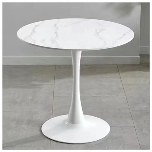 Bistrotisch, Marmor-Esstisch, 60/70/80 cm, runder Küchentisch mit Metallsockel, 4-Sitzer-Esstisch, Möbel, moderner Couchtisch für Küche, Esszimmer, Wohnzimmer (Größe: 80 cm, Farbe: 1)