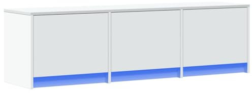 Meuble TV avec LED blanc 140x34x40 cm bois d ingénierie