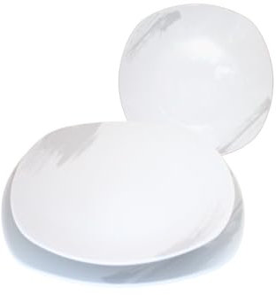 Set di Piatti Paint Da Tavola in Porcellana Resistente Design Moderno, 18 Pezzi Per 6 Persone, Bianco e Grigio, Per Uso Quotidiano, Per Lavastoviglie.