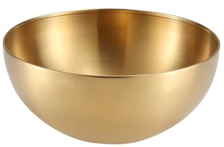Edelstahl Salatschale, 15 cm Golden Edelstahl Metallschüssel, Salatschüssel zum Mischen von Obst, Multifunktional Metallschüssel, zum Backen Kochen Küche Servieren