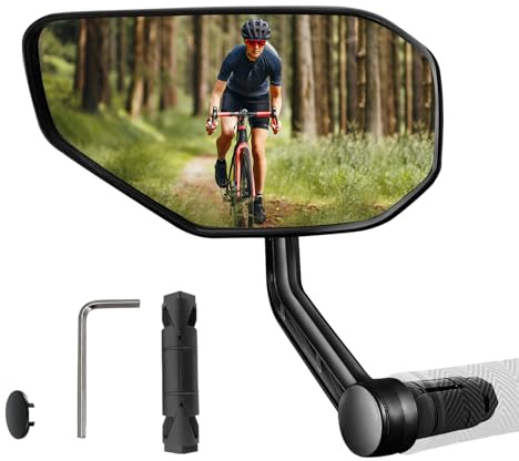 Homieway Cykelspegel, cykelbackspegel för elcykel, reptålig glaslins, cykelspegel, stor cykelbackspegel för styre, vänster (14–20 mm)
