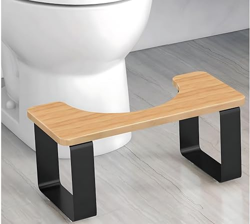 Toilettenhocker Erwachsene - 7 Zoll Toilettenhocker Holz, Anti-Rutsch Klohocker Fußbank Squatting Bathroom Potty, WC Hocker Kackhocker Badezimmer Hocker für Erwachsene und Kinder