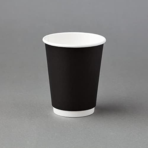 We Can Source It Ltd - 12oz Black Insulated Takeaway Cups Without Lids - Disposable Double Wall Paper Cups for Coffee and Cold Drinks - Pack of 25