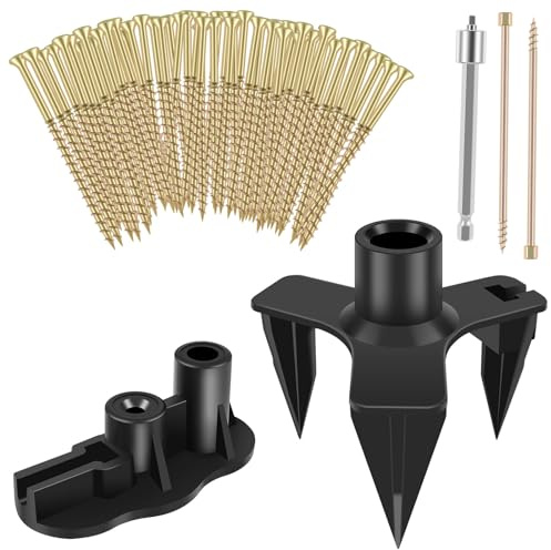 Floor Repair Kit, Steel Eliminate Floor Squeak Screws Kit Include 5 Auxiliary Tools and 50 Screws, Premium Hidden Deck Fasteners Squeaking Floors Fixing Nails Set for Most Carpets, Hardwood