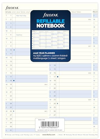 Filofax Calendar A5 Notebook Year Planner 2026