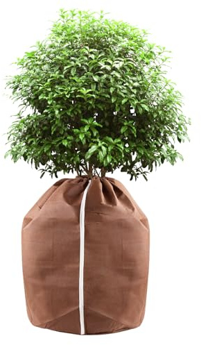 Votoko Bolsa Anticongelante para Plantas en Maceta, Protección Invernal para Plantas en Maceta, con Cremallera y Cordón, Bolsa de Protección de Plantas para Plantas de Balcón de Palmeras (40 * 40cm)