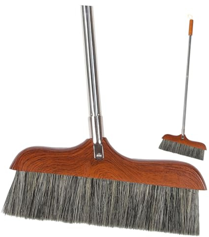 COLLBATH Bristle Broom for Floor Wiping Long Handle Clean Broom Soft Bristles for Home and Office Cleaning