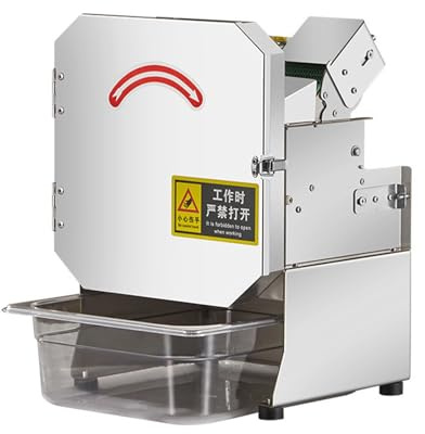 SIEEOUR Cortador Eléctrico Profesional De Cebollín, 200w Cortadora De Verduras Automática Con Entrada 70mm, Ajuste Grosor 1.5-35mm, Para Jengibre, Chile, Papa etc., En Cocinas Comerciales
