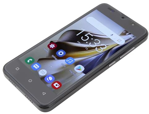 aqxreight Teléfono Inteligente de 5 Pulgadas con Pantalla 1440x3040, 4 GB de RAM, Almacenamiento de 32 GB, Cámaras Duales, Funcionalidad de Doble SIM, Ultra Delgado para 12 (Black)