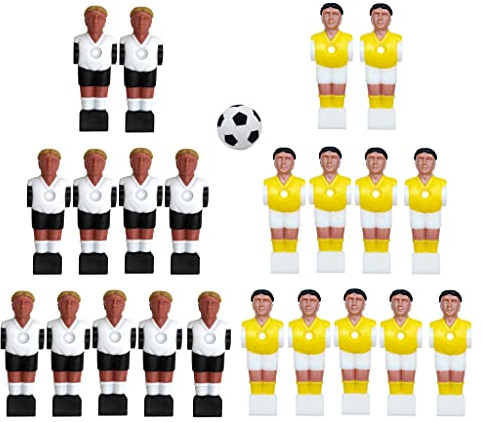 Chatonshen 22 Stück Tischfußball Mann Zubehör Set Kicker Ersatzspieler Figuren Mini Harz Tischfußballmänner Fußballspieler Ersatzteile für Spielzimmer Sportliebh, Stil 2