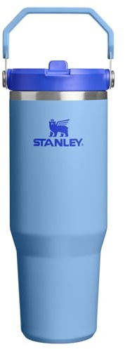 STANLEY IceFlow 2.0 Flip Straw Tumbler con manico, 850,5 g, coperchio avvitabile e cannuccia ribaltabile, a tenuta stagna, in acciaio inox, senza BPA, cielo blu