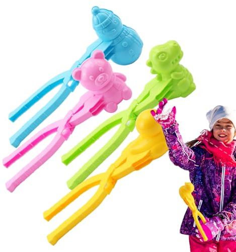 4 Stück Schneeballzange - Schneeballformer | Outdoor Schneeballformen Schneespielzeug Kinder | Winter Schnee Spielzeug Schneeballmaschine Für Kinder Mädchen Erwachsene Im Freien Spielen Schnee