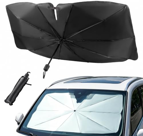 Mineup Sonnenschutz Auto Frontscheibe, 140 X 80 cm Groß Faltbarer Windschutzscheibe Sonnenschutz, UV-Schutz,Wärmeisolierung, Auto Windschutzscheibe Sonnenblende Passt in Die Meisten AUT