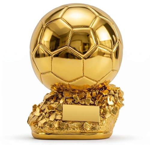 Huadafun Trophée But Doré Réplique, Prix du Meilleur Joueur et Trophée MVP de Football, Souvenir de Collection en Résine pour Fans,15cm