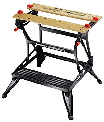 BLACK+DECKER Tough Work Bench Saw Horse, Dual Height Heavy Duty Steel Frame, WM626-XJ