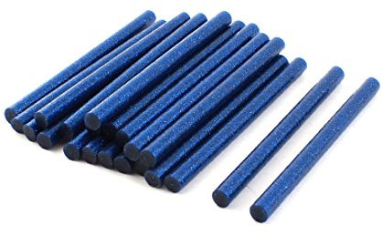 sourcing map 20 Stück Heißklebestift 7mm x 100mm Heißkleber Klebestifte EVA Klebesticks Heissklebepistole für Klebepistole DIY Ersatzsticks Holz Kunststoff Handwerk blau Glitzer