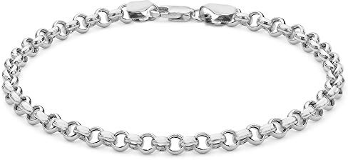 Tuscany Silver Pulsera de plata de ley 925 con cadena tipo Belcher de eslabones redondos. Longitud 19cm. de mujer