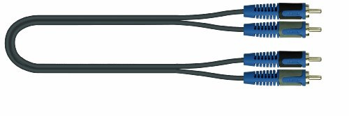 QUIK LOK - RKSA/110-5 Cavo adattatore 2 x RCA maschio / 2 x RCA maschio, lunghezza 5 metri, colore nero, serie ROK SOLID