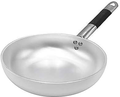 Pentole Agnelli ALMC1111BC28 Padella Svasata Alta, in Alluminio, Spessore 5 mm, con Manico Tubolare in Acciaio Inossidabile, 28 cm, Argento