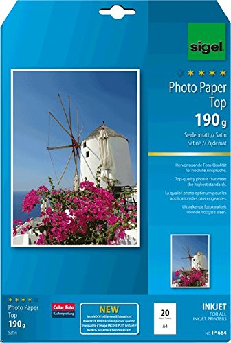 Sigel Inkjet-Top-Photo-Papier A4 190g/qm seitenmatt 20 Blatt