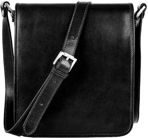 Time Resistance Schultertasche aus Leder Herren - Messenger Bags - Umhängetasche Herren - Elegante Ledertasche - Herren Tasche