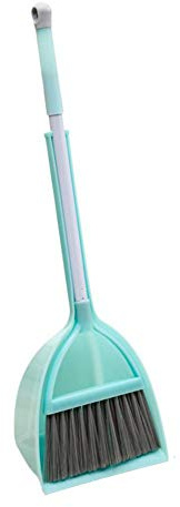 Xifando Mini Broom with Dustpan for Kids,Little Housekeeping Helper Set (Light Blue)