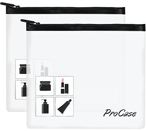 ProCase 2 Pack Kulturbeutel Flugzeug Beutel Tasche Transparent für Handgepäck im Flugzeug, Aufbewahrungstasche Beutel für Kosmetik, Kosmetiktasche Reisetasche für Flüssigkeiten im Koffer