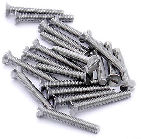 Merriway BH06942, silberfarben Bulk Hardware Maschinenschrauben, Edelstahl, 316, A4, Marinequalität, Schlitz, Senkkopf, M6 x 50 mm, 20 Stück, silberton