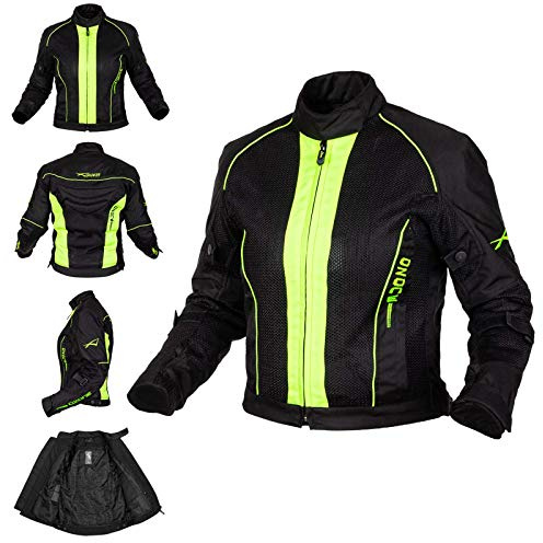 A-pro Blouson Eté Femme Scooter Moto Mesh Tex Protections CE Renfort Dorsal Fluo 2XL