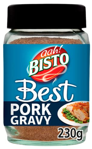 Bisto Best Pork Gravy Granules, 230 g (1-Pack) | Made with Real Meat Juice, Quick Preparation, Reduced Salt, Versatile for Meals