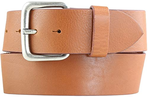 Jeansgürtel aus Vollrindleder 5 cm | Leder-Gürtel für Damen Herren 50mm | Breiter Ledergürtel aus echtem Leder