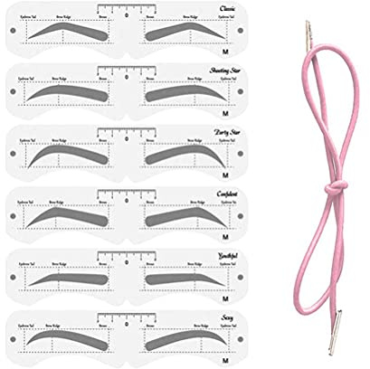KKPLZZ Stampo per sopracciglia in plastica, modellatore per sopracciglia morbido PEVA modello di trucco fai da te con fascia elastica, assistenti per la modellatura delle sopracciglia per il trucco