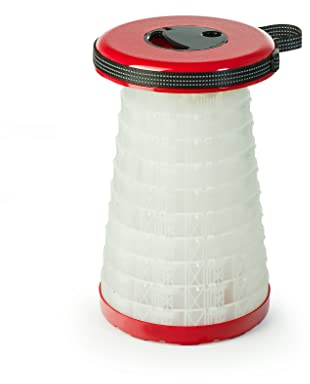 SITTOGLOW by WEDO 2126102 | Teleskophocker mit LED-Beleuchtung | 3 Beleuchtungsstufen | 42 cm Höhe | höhenverstellbar in 10 Stufen | Schultergurt | 150 kg Tragkraft | TÜV & GS | 1,28 kg | rot