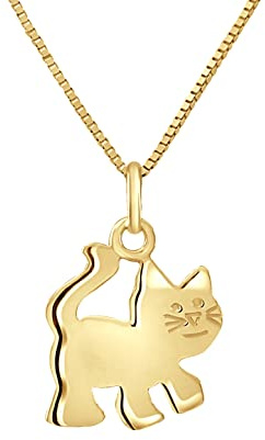 Amours, Bisous & Calins - Anhänger My Little Cat – Gold – 100 % hypoallergen – für Kinder von 2 bis 12 Jahren – Kinderschmuck, Gelbgold