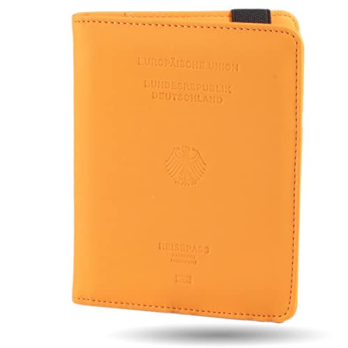 CALIPSO Reisepasshülle - Reisepass RFID Designer Travel Wallet - Praktischer Passport Cover mit Fächern für Impfpässe & Co - Reiseorganizer Etui