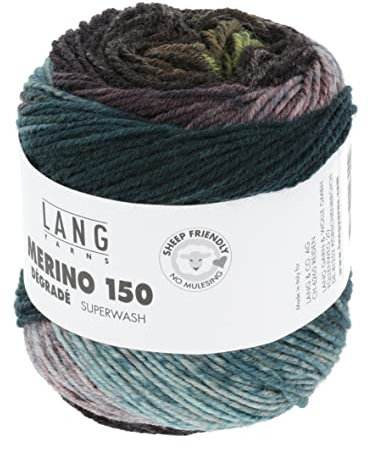 Lang Yarns - Merino 150 Dégradé Fb. 5 mint/bordeaux/blau 50 g