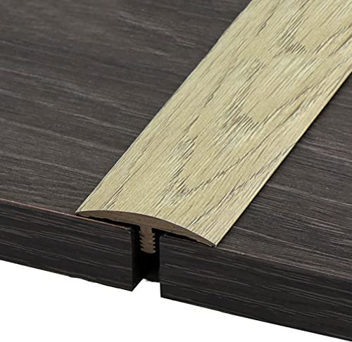 LAIDEPA Transition Strip for Uneven Floors, T Type Stair Edge Protector/With Wood Grain Effect PVC Gap Connecting Strips, Self Adhesive, Easy To Cut And To Install,navy blue,135cm (53.1in)