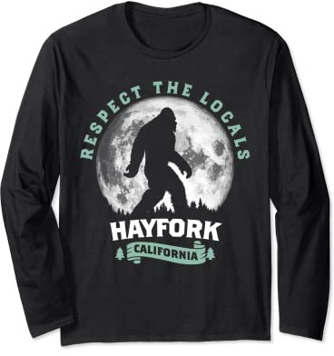 Hayfork California Bigfoot Night Walk Retro Long Sleeve T-Shirt