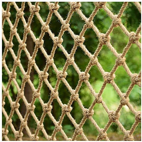AMAKAA Handgewebtes Netz, Seilnetz, Sicherheitsnetz, Maschenweite 10 cm, Seilstärke 6 mm, Verschiedene Größen sind erhältlich (Größe:1x2m)